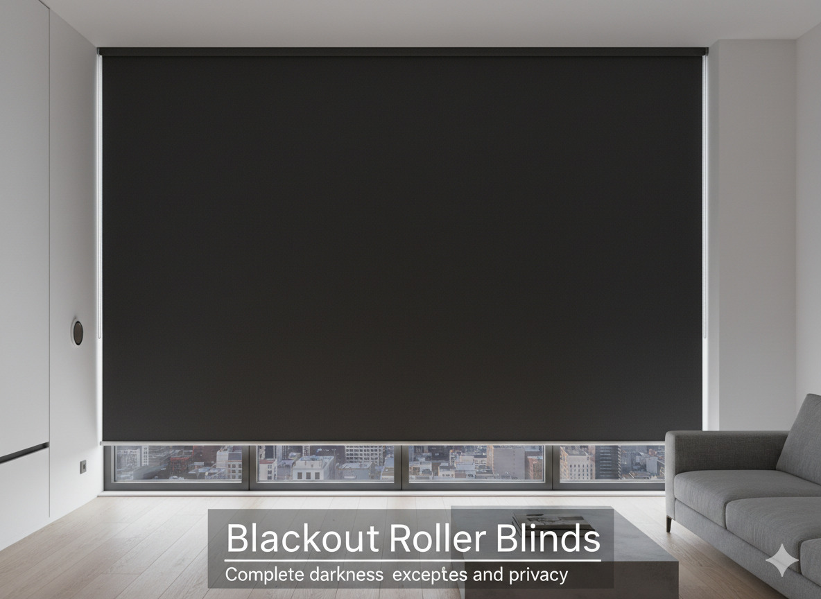 Premium roller blinds with blackout fabric