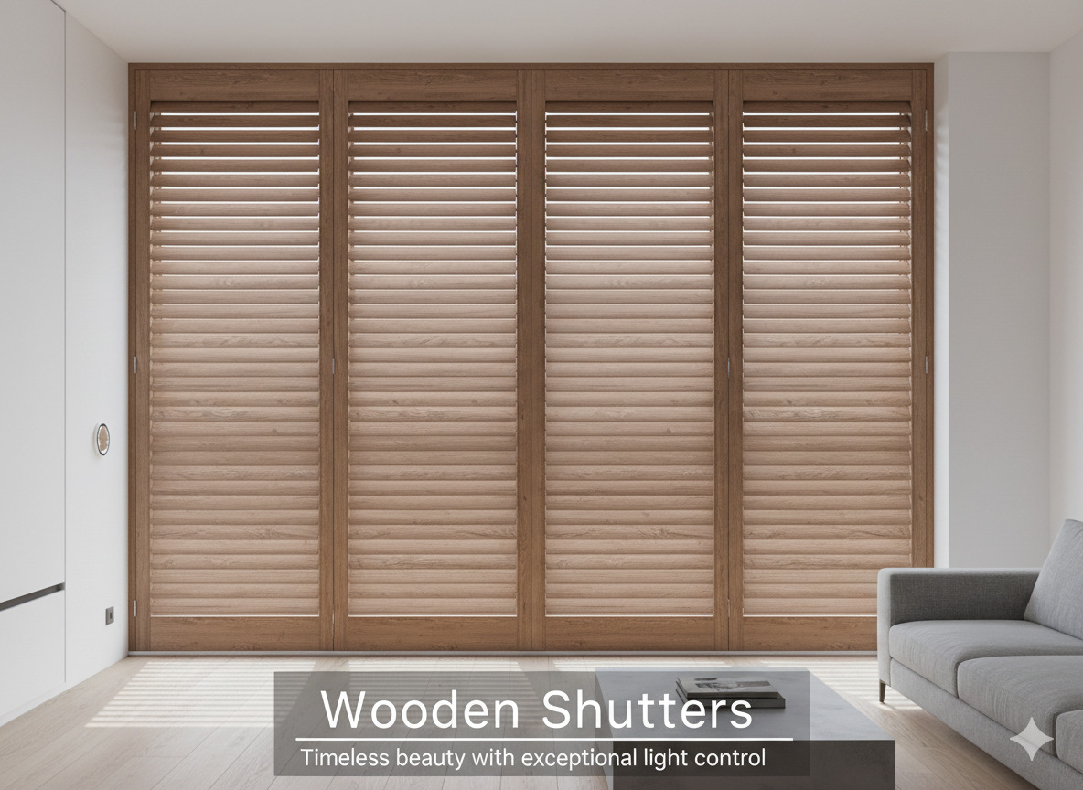 Classic wooden shutters for traditional homes